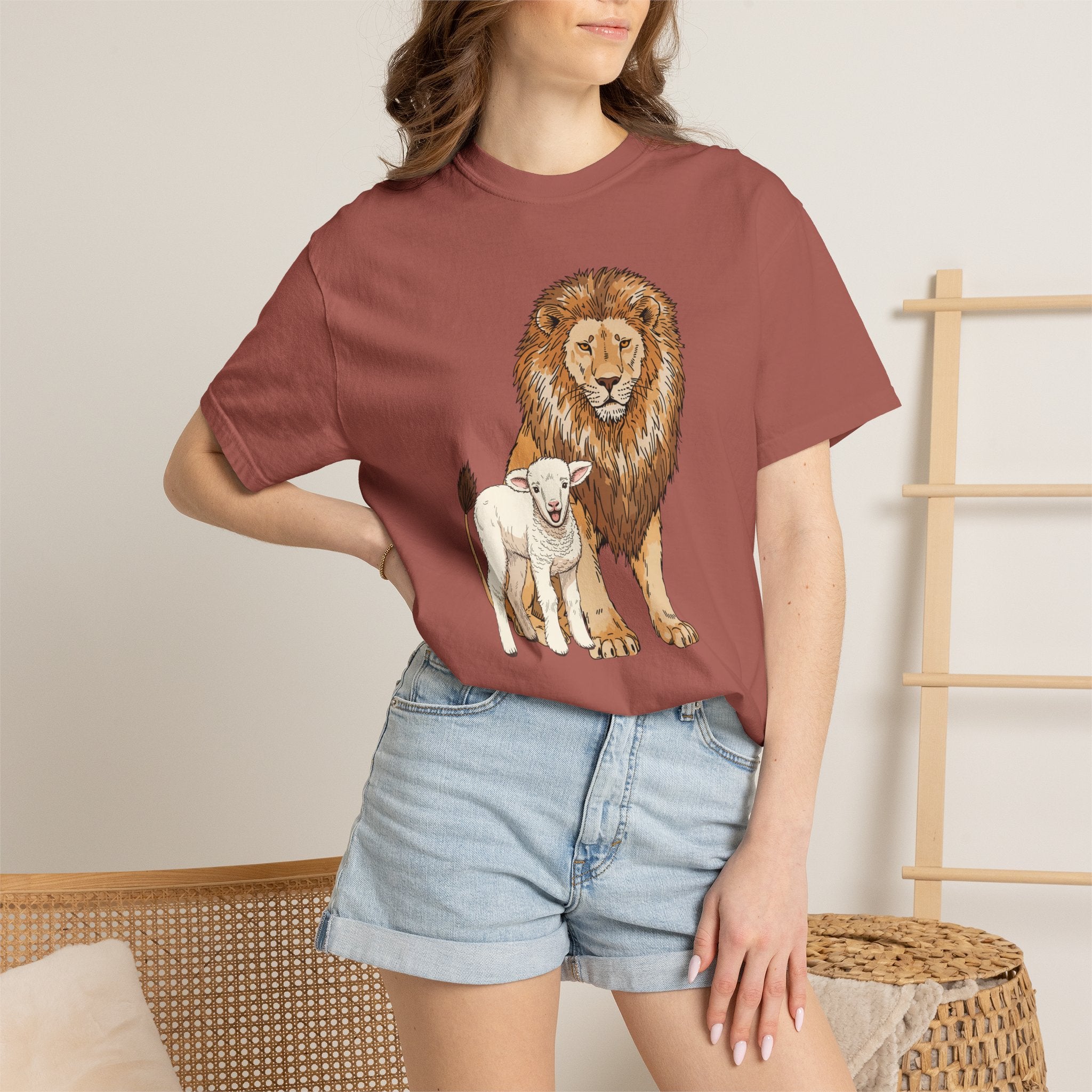 Lion&Lamb Image T-Shirt | Christian Faith Graphic Tee