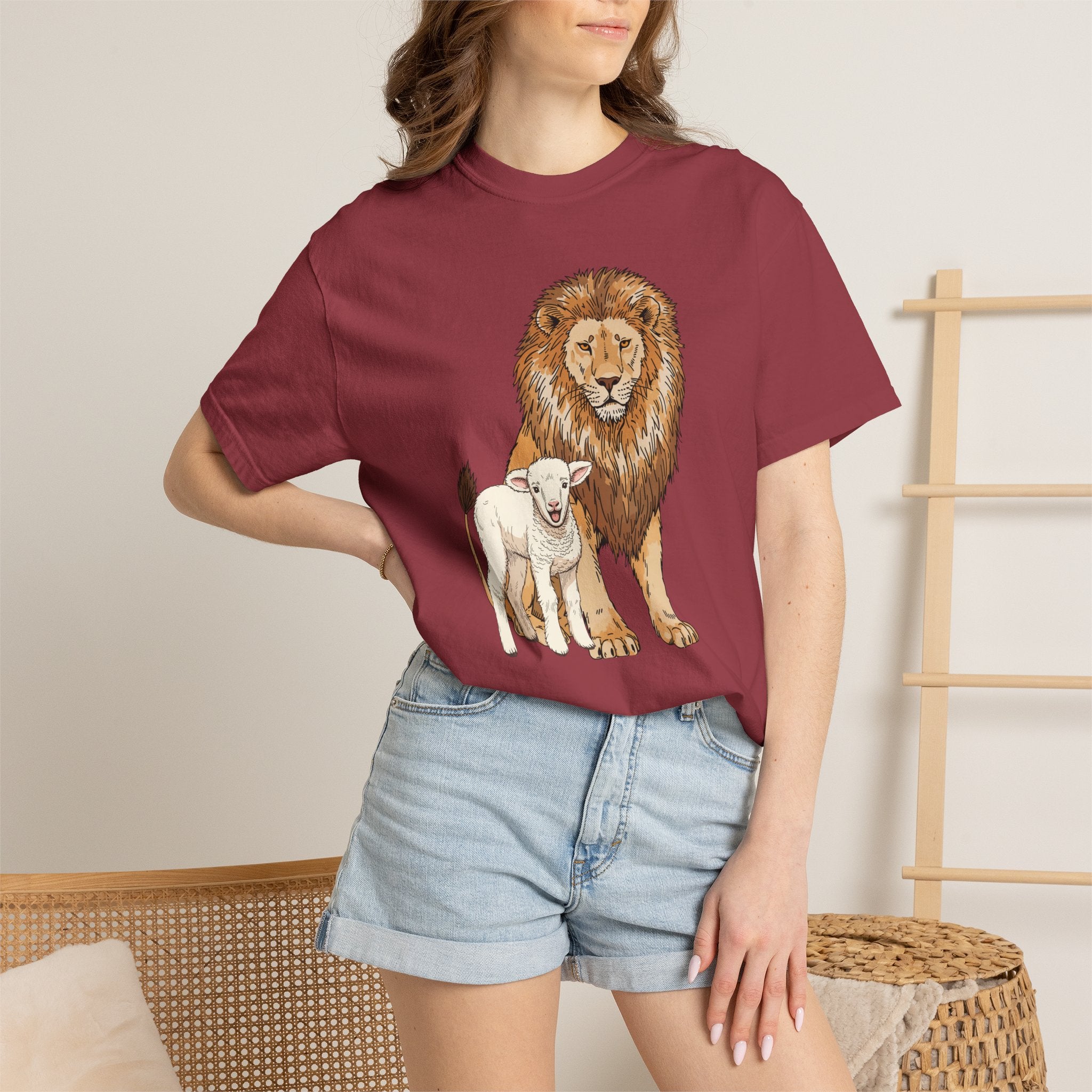 Lion&Lamb Image T-Shirt | Christian Faith Graphic Tee