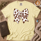 Chocolate Moo Moo Polka Dot Bow T-Shirt | Christian Faith Graphic Tee