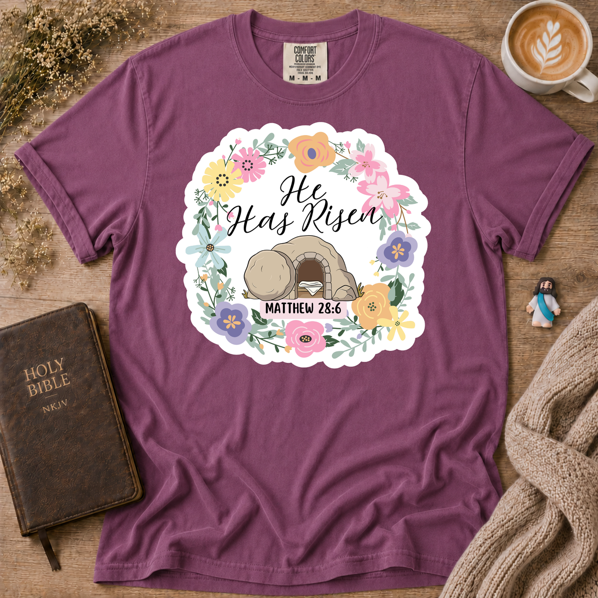 He Has Risen T-Shirt | Christian Faith Graphic Tee