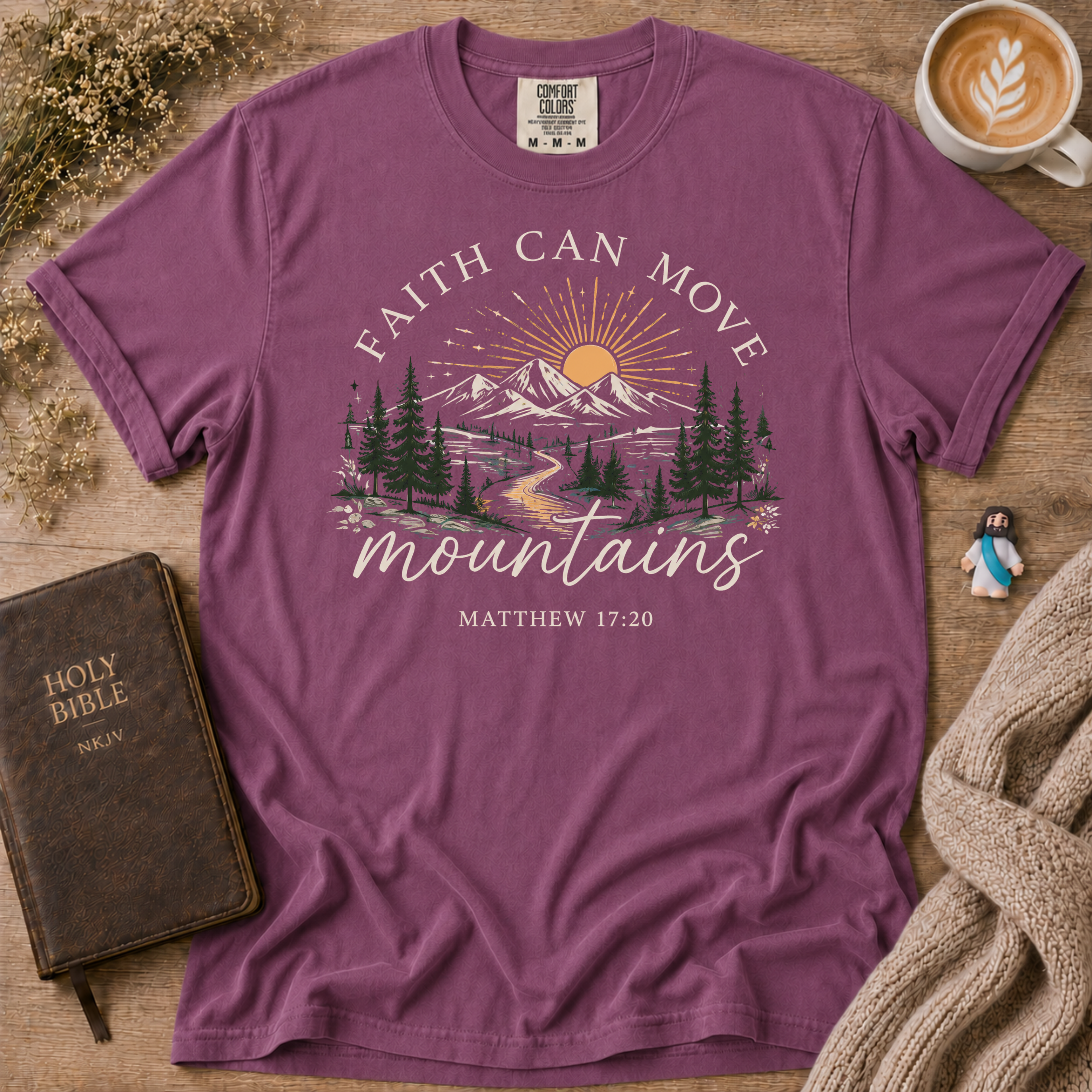 Faith Can Move Mountains T-Shirt | Christian Faith Graphic Tee