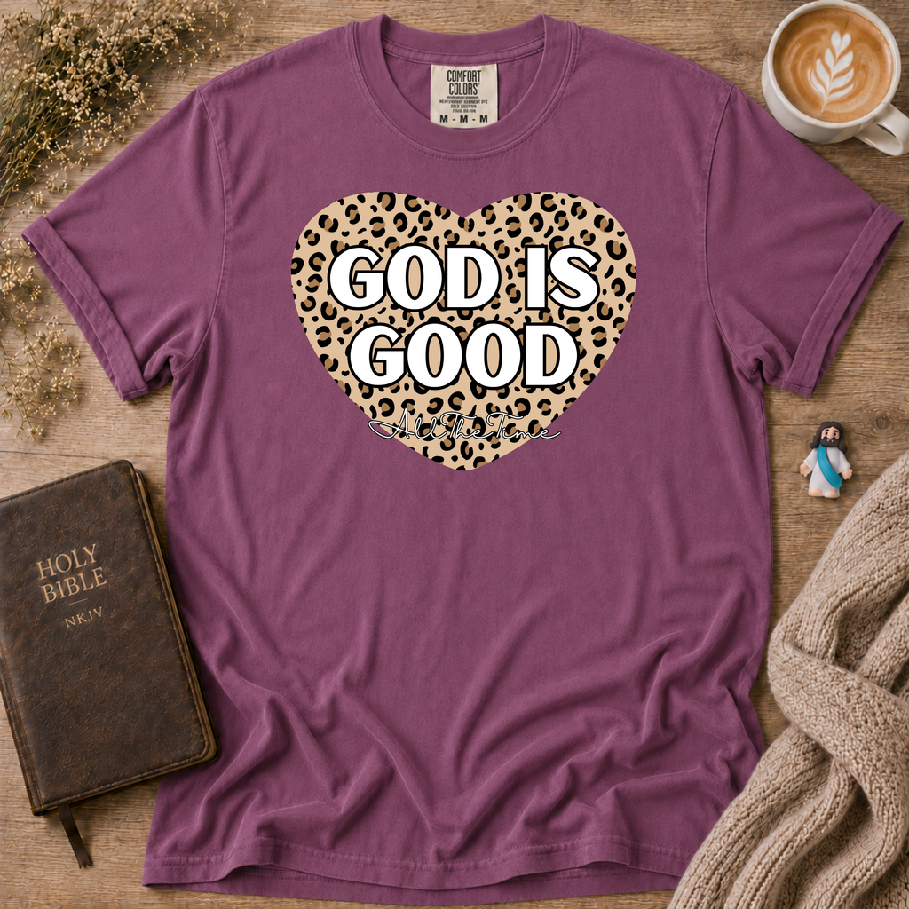 God Is Good Leopard T-Shirt | Christian Faith Graphic Tee