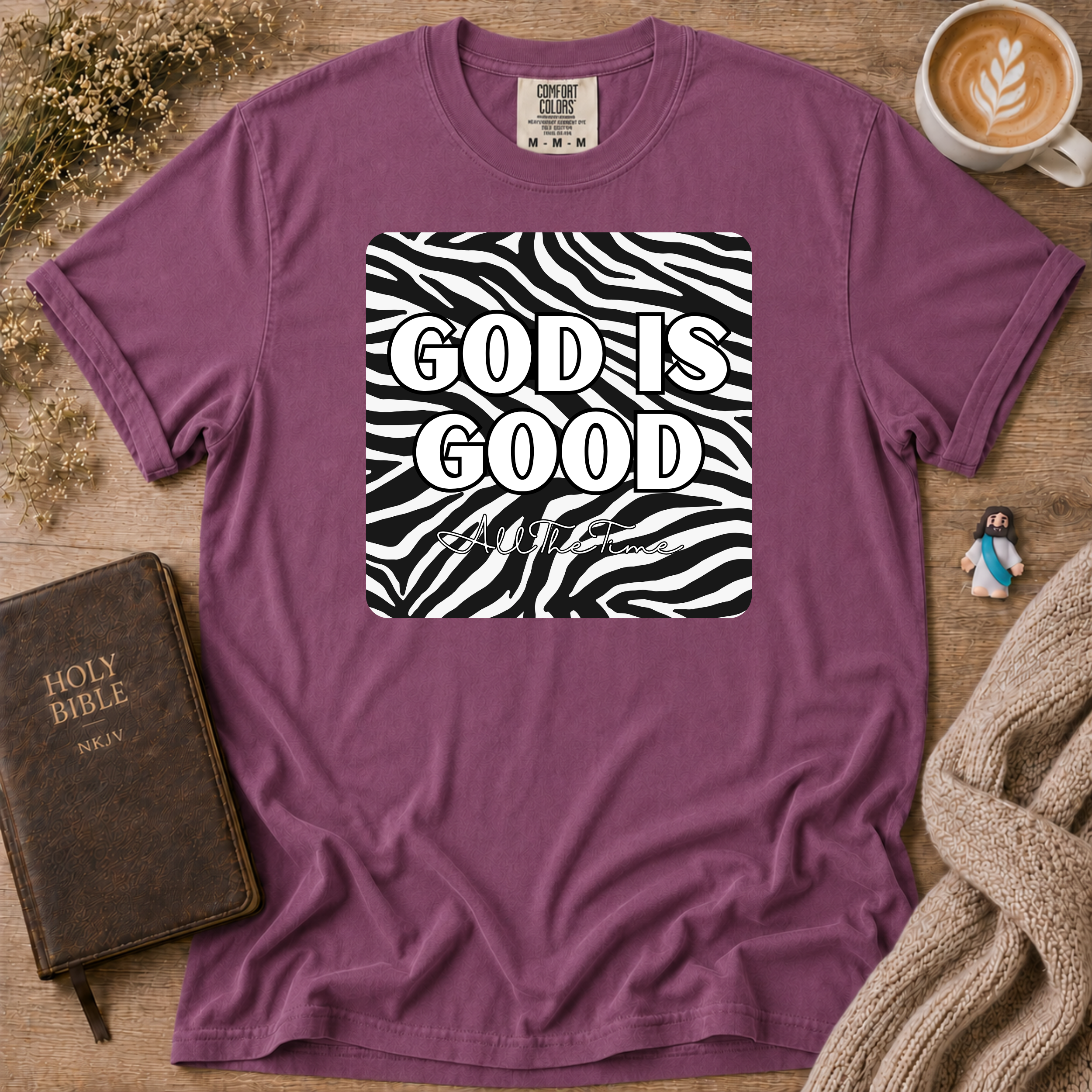 God Is Good Zebra T-Shirt | Christian Faith Graphic Tee