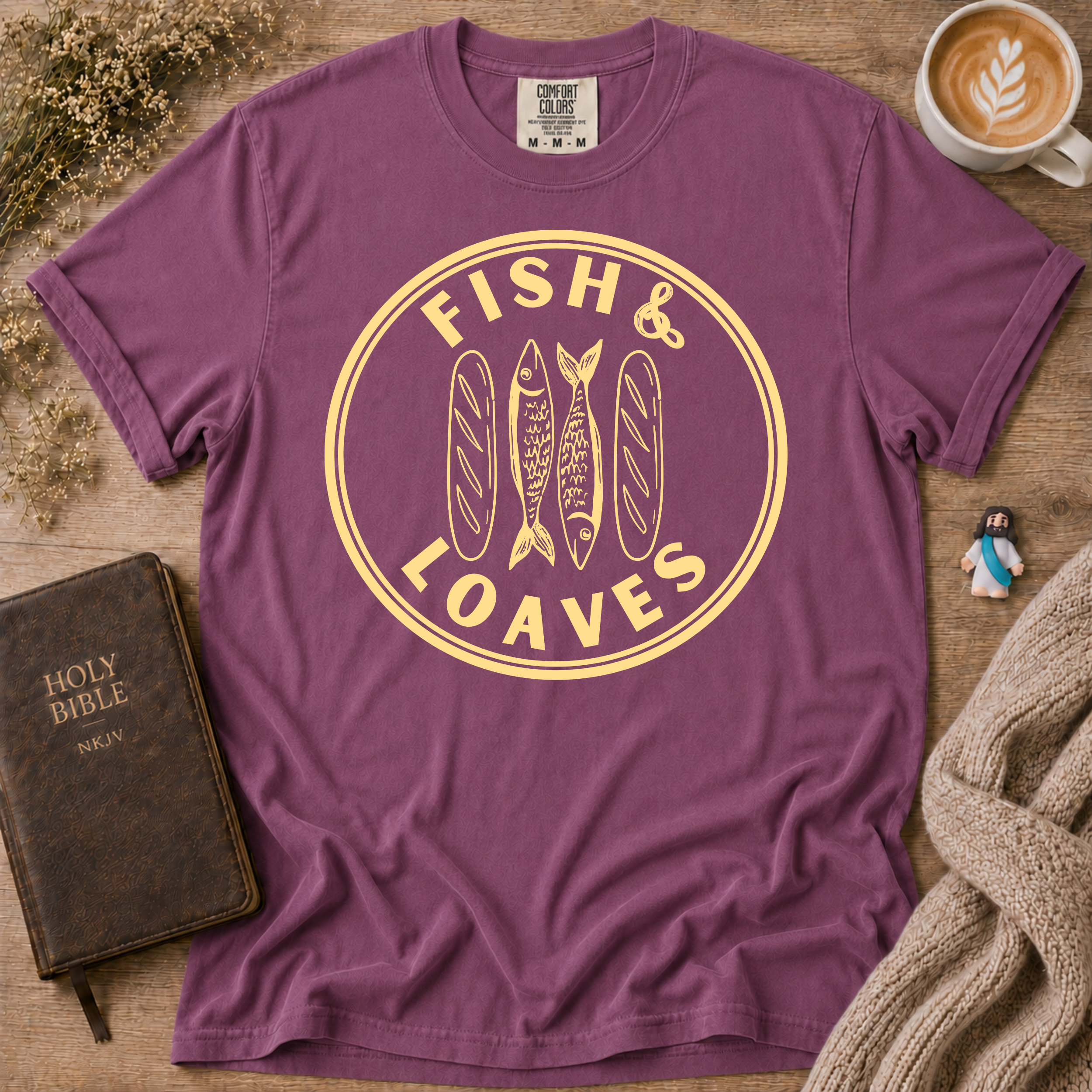 Fish & Loaves T-Shirt | Christian Faith Graphic Tee