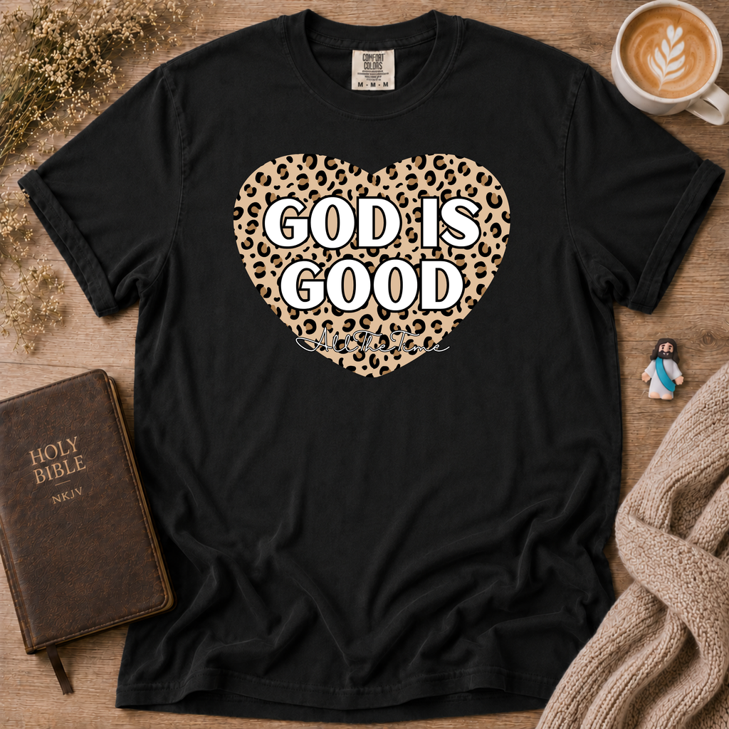 God Is Good Leopard T-Shirt | Christian Faith Graphic Tee