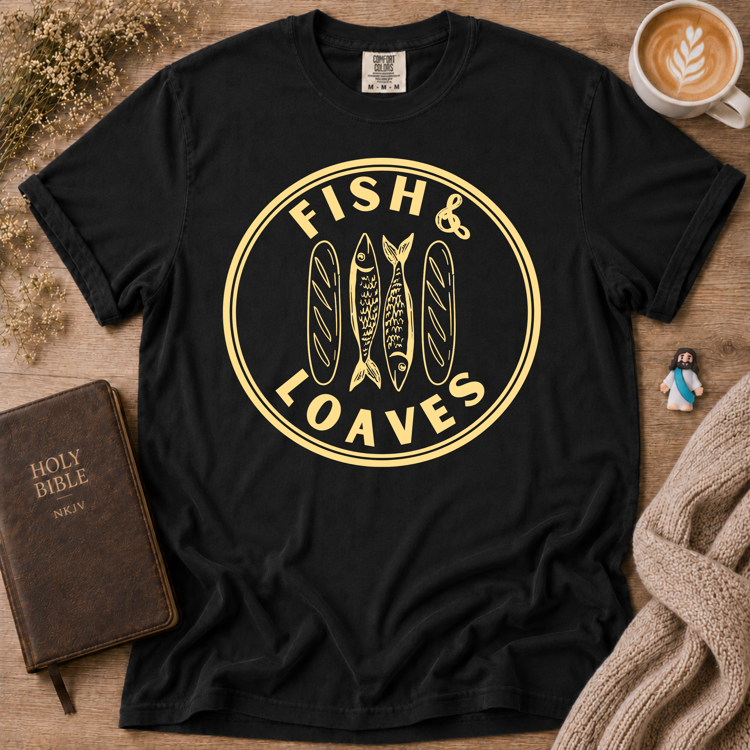 Fish & Loaves T-Shirt | Christian Faith Graphic Tee