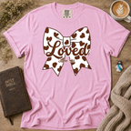 Chocolate Moo Moo Polka Dot Bow T-Shirt | Christian Faith Graphic Tee