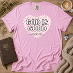 God Is Good Pink Leopard T-Shirt | Christian Faith Graphic Tee