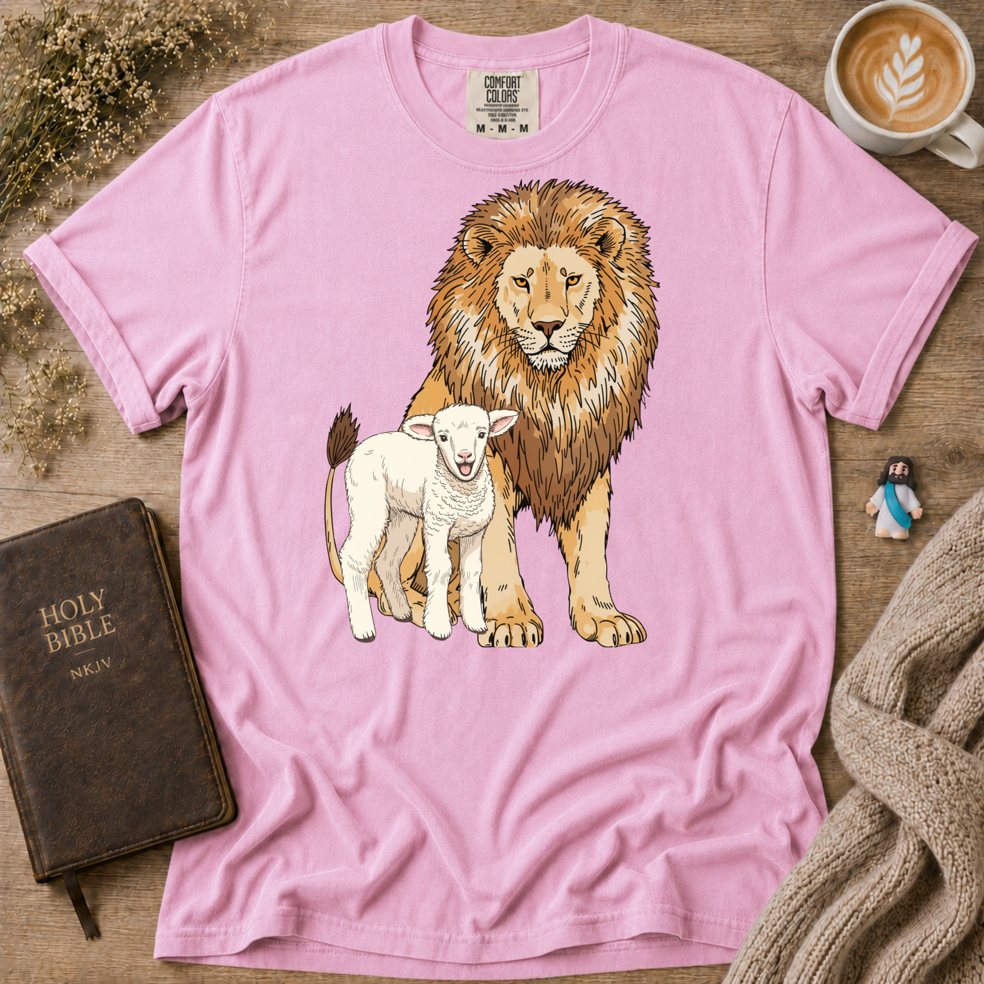 Lion&Lamb Image T-Shirt | Christian Faith Graphic Tee