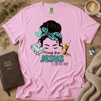 Messy Bun Jesus & Coffee Run T-Shirt | Christian Faith Graphic Tee