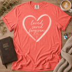 Loved Saved Forgiven T-Shirt | Christian Faith Graphic Tee