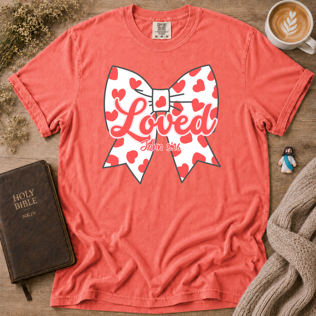 Red Polka Dot Bow T-Shirt | Christian Faith Graphic Tee