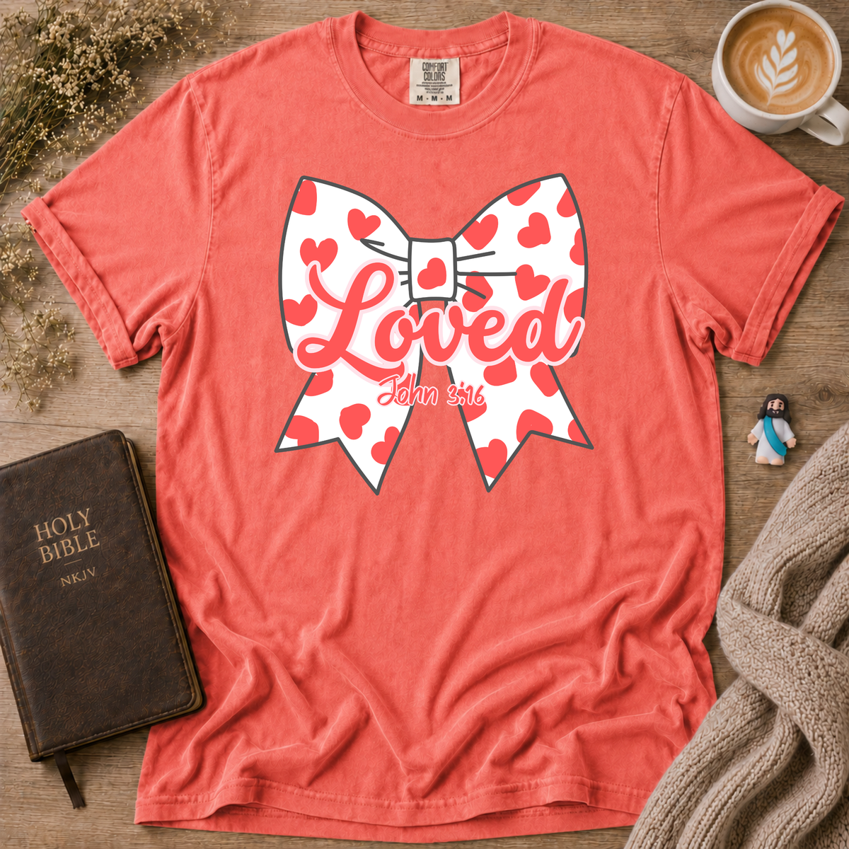 Red Polka Dot Bow T-Shirt | Christian Faith Graphic Tee