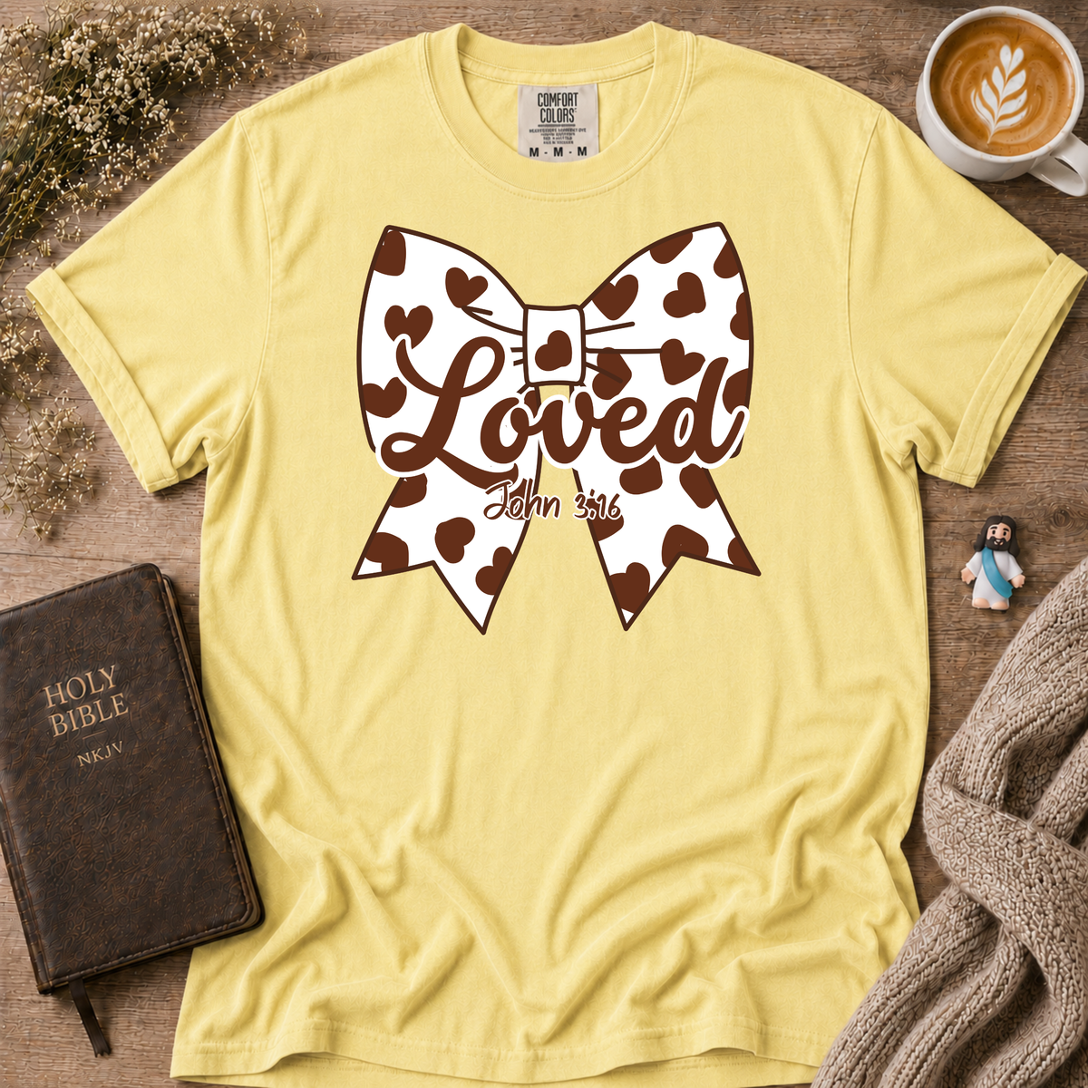 Chocolate Moo Moo Polka Dot Bow T-Shirt | Christian Faith Graphic Tee
