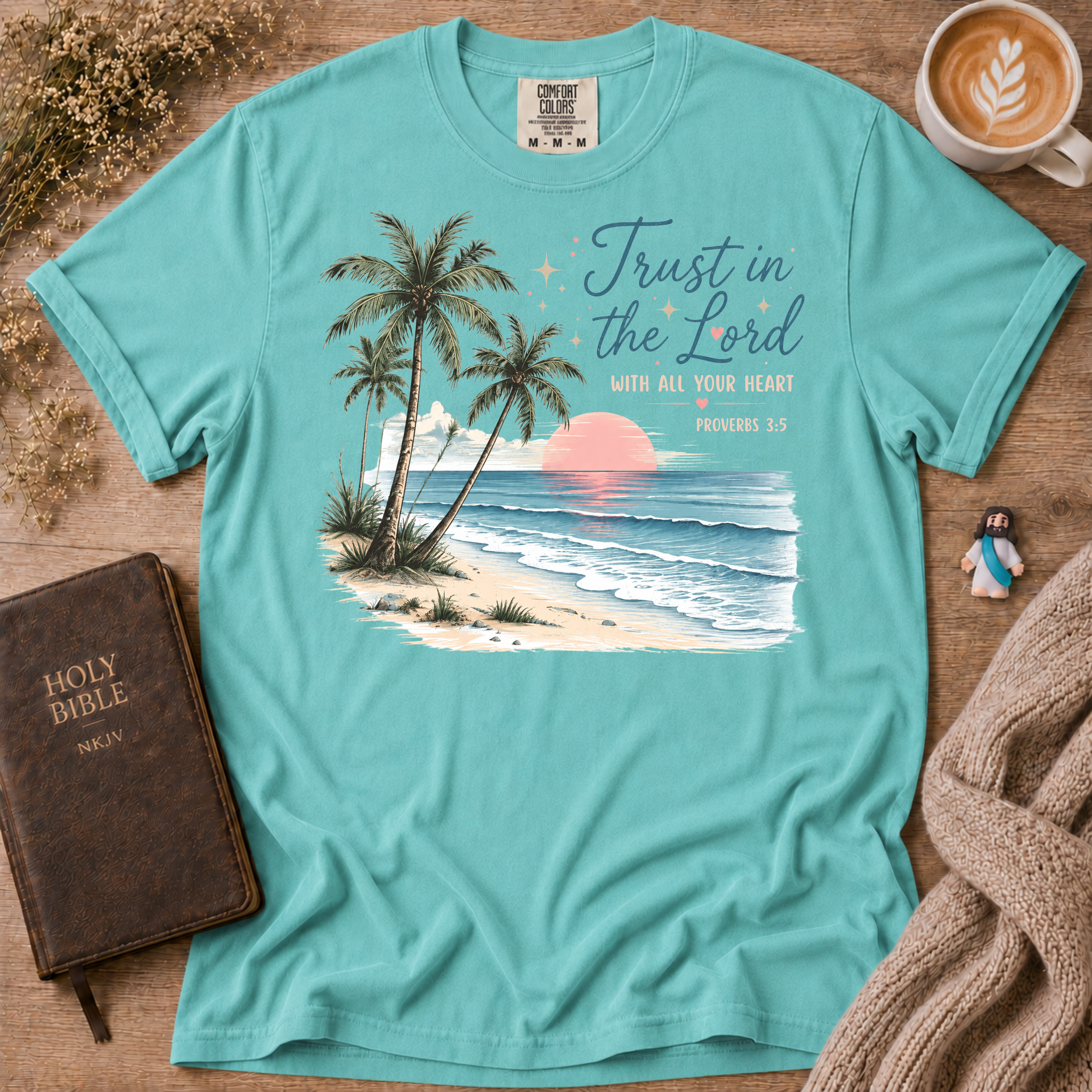 Trust In The Lord With All Your Heart T-Shirt | Christian Faith Graphic Tee