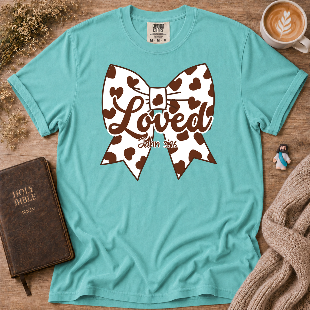 Chocolate Moo Moo Polka Dot Bow T-Shirt | Christian Faith Graphic Tee