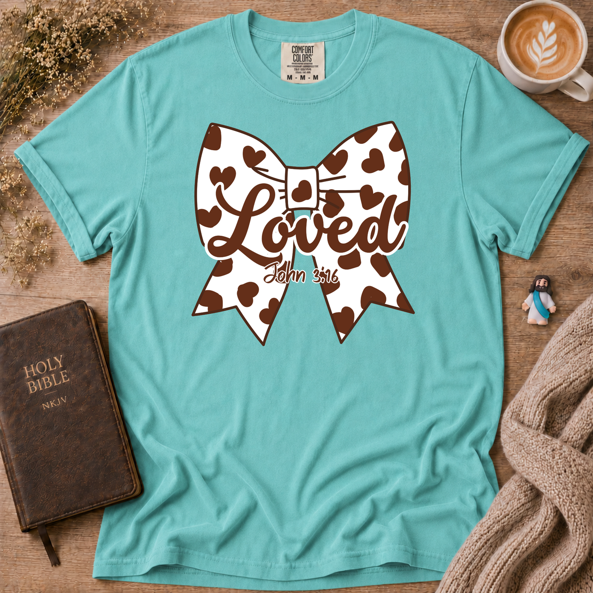Chocolate Moo Moo Polka Dot Bow T-Shirt | Christian Faith Graphic Tee