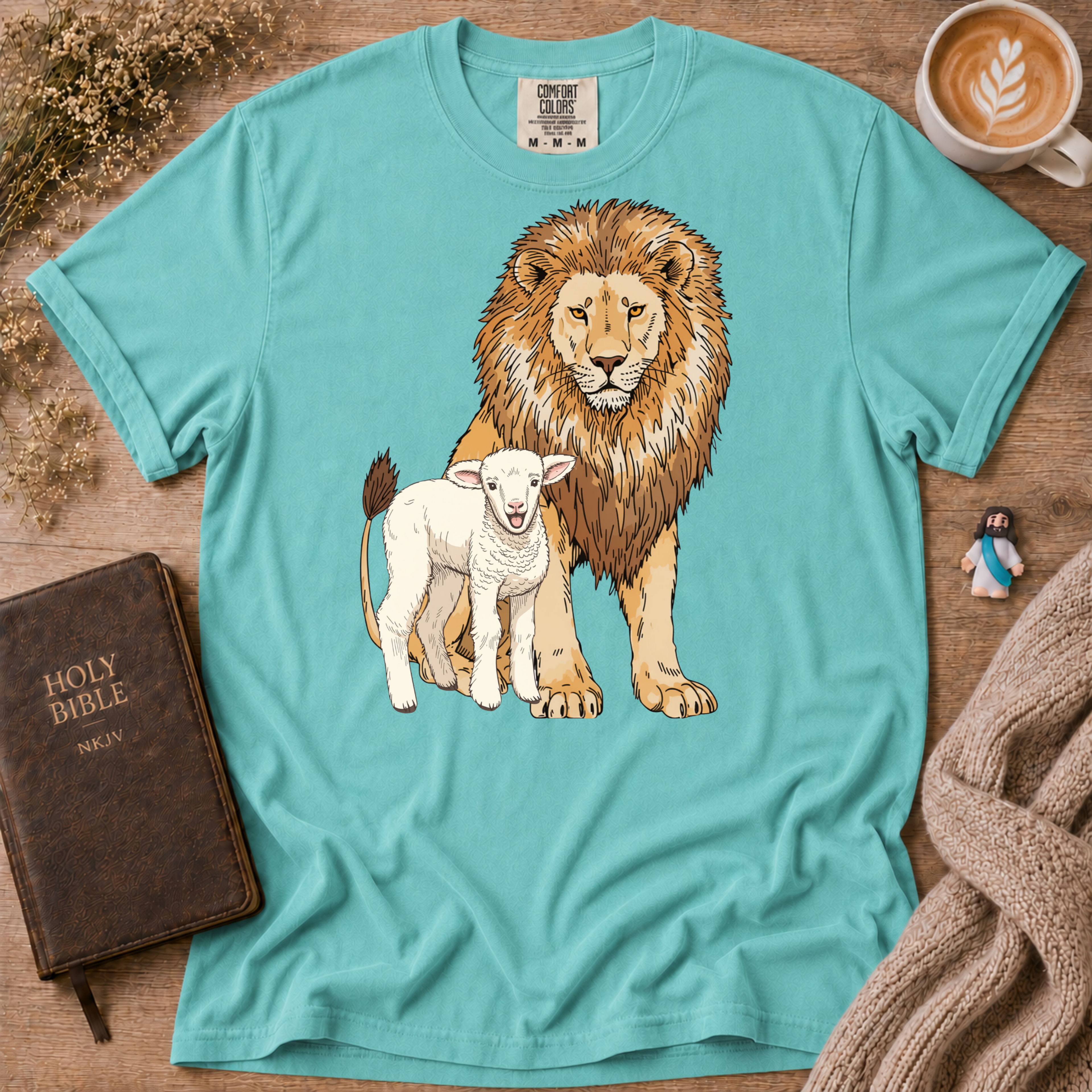 Lion&Lamb Image T-Shirt | Christian Faith Graphic Tee