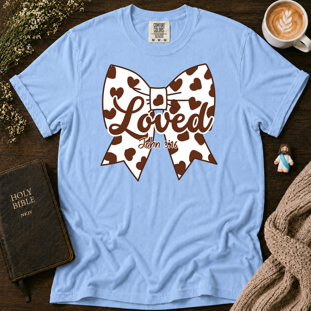 Chocolate Moo Moo Polka Dot Bow T-Shirt | Christian Faith Graphic Tee