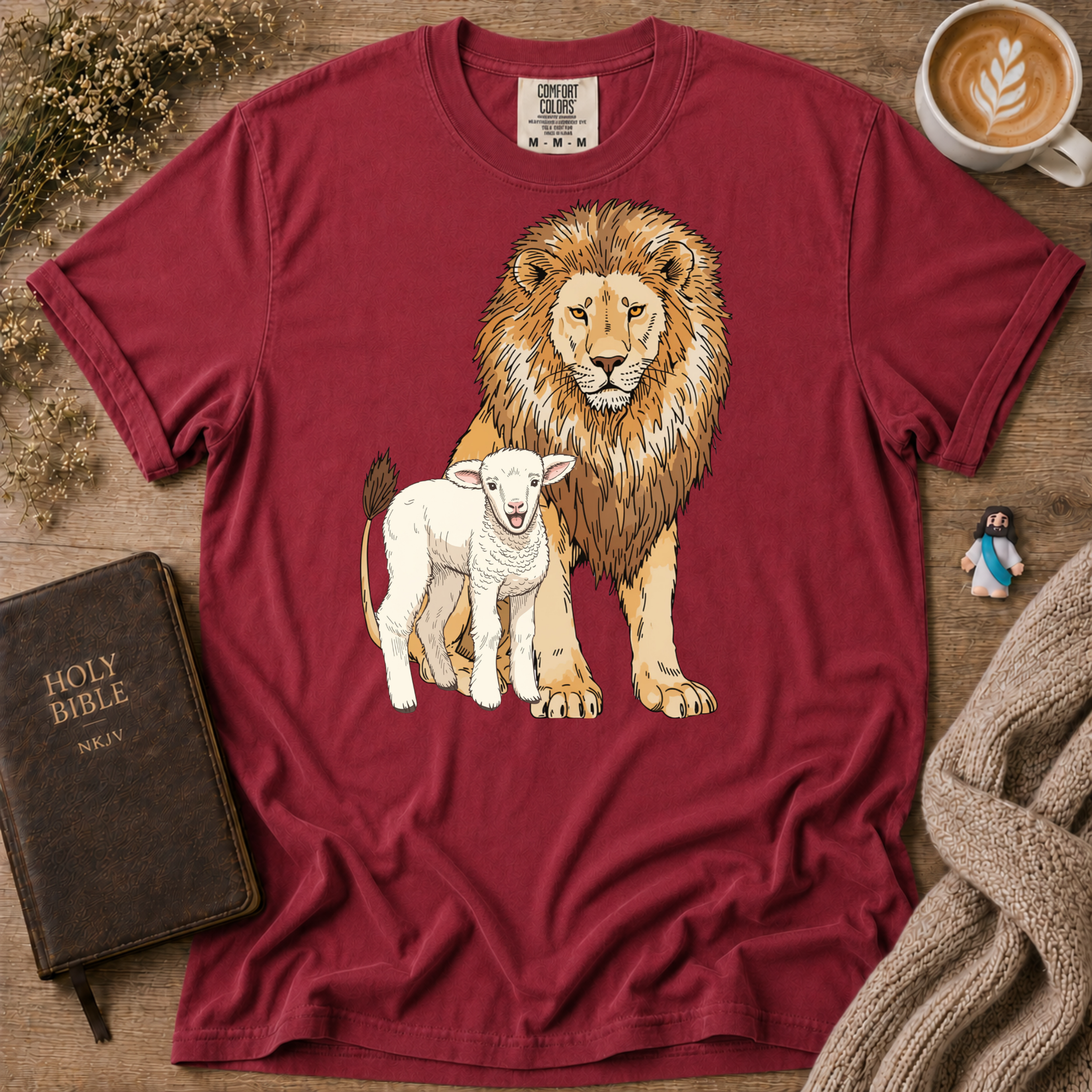 Lion&Lamb Image T-Shirt | Christian Faith Graphic Tee