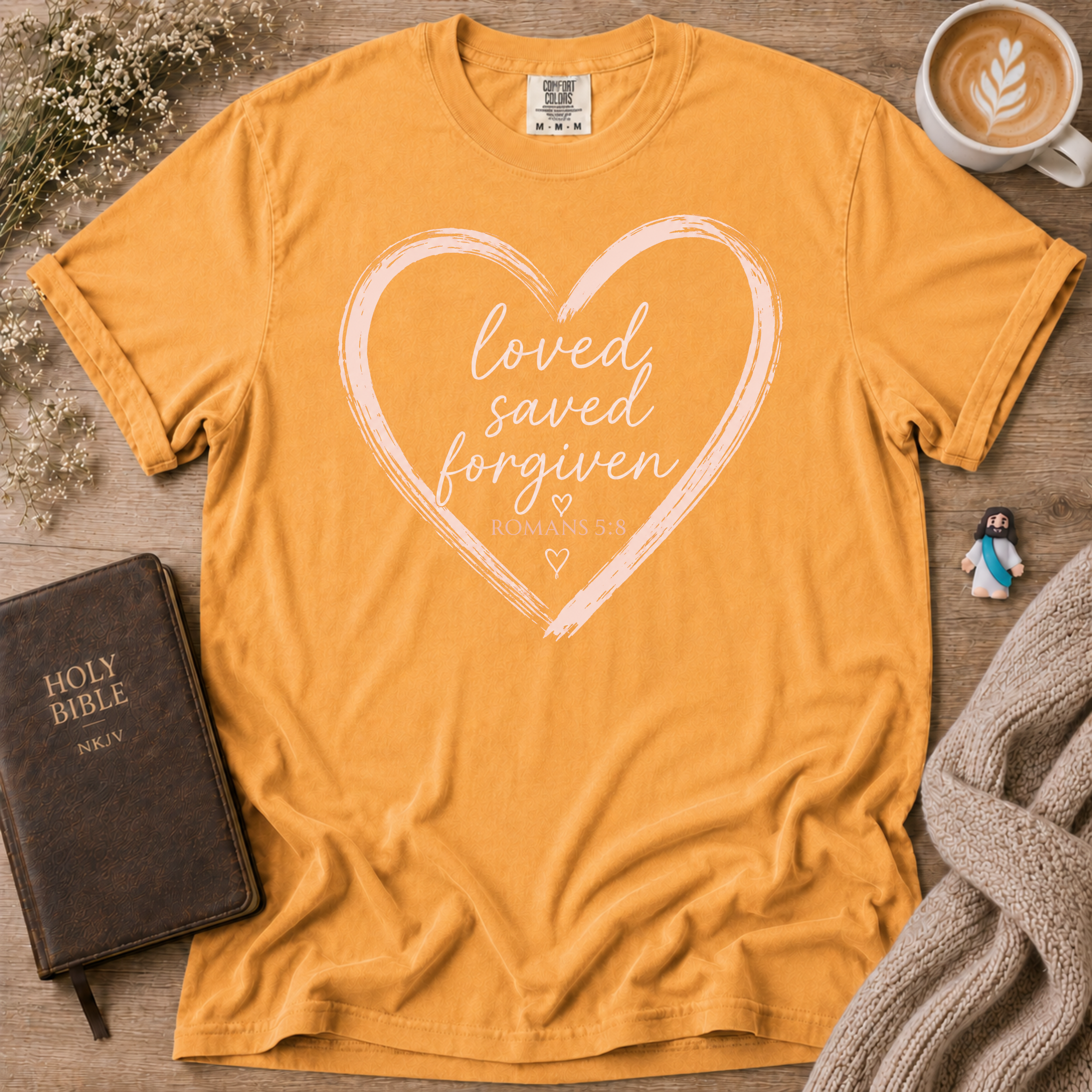 Loved Saved Forgiven T-Shirt | Christian Faith Graphic Tee
