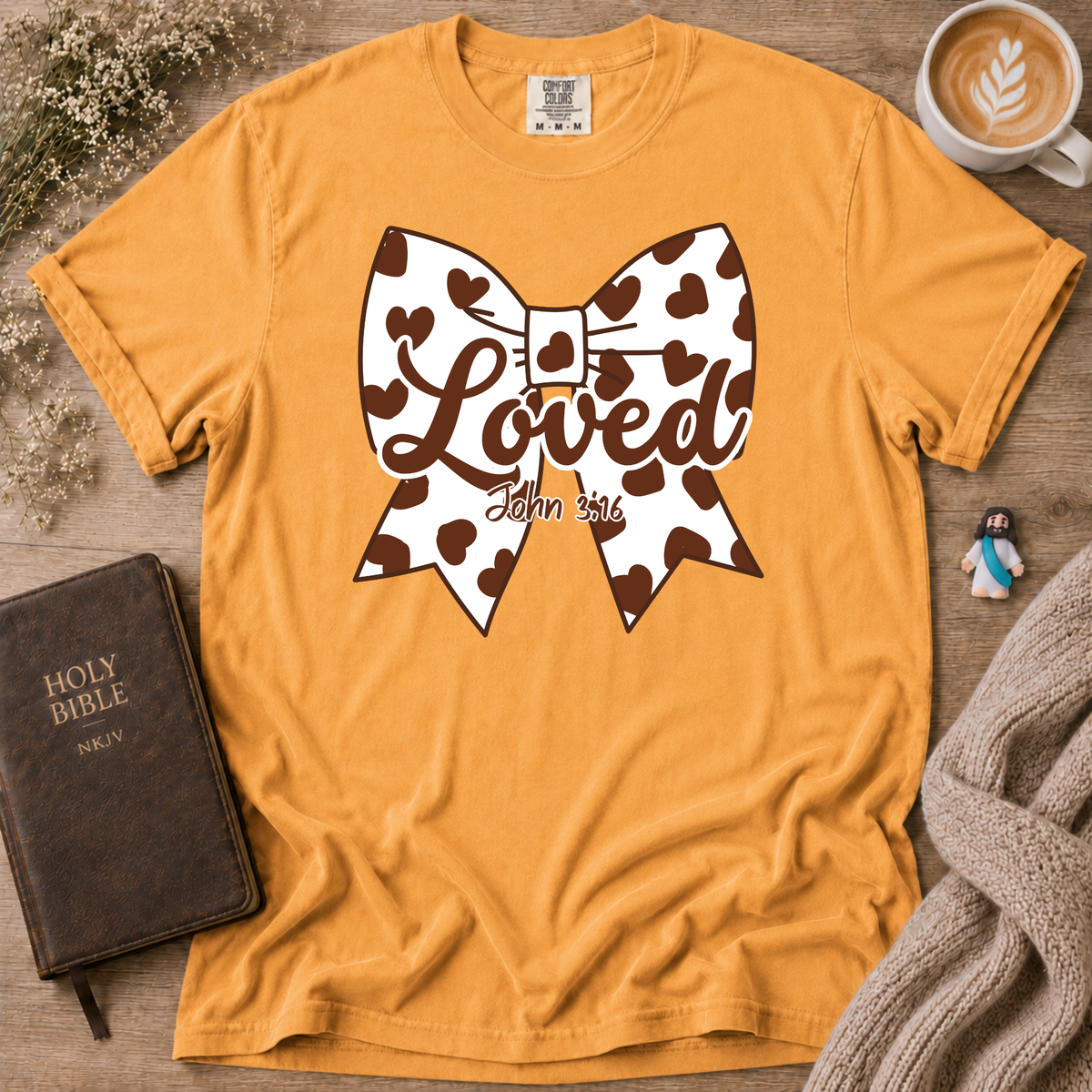 Chocolate Moo Moo Polka Dot Bow T-Shirt | Christian Faith Graphic Tee