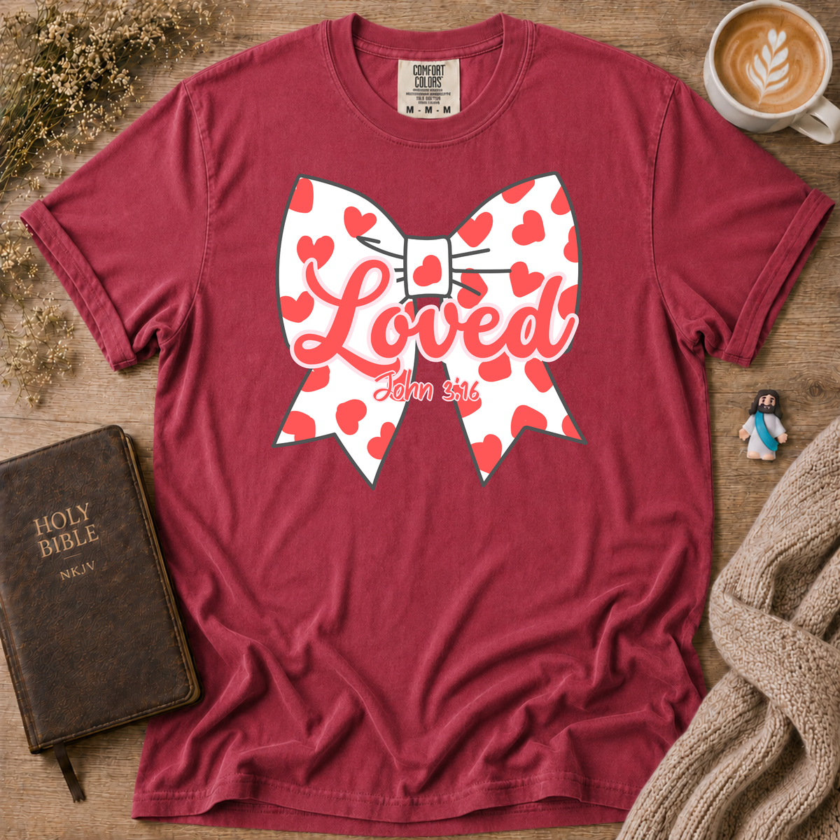 Red Polka Dot Bow T-Shirt | Christian Faith Graphic Tee