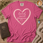 Loved Saved Forgiven T-Shirt | Christian Faith Graphic Tee