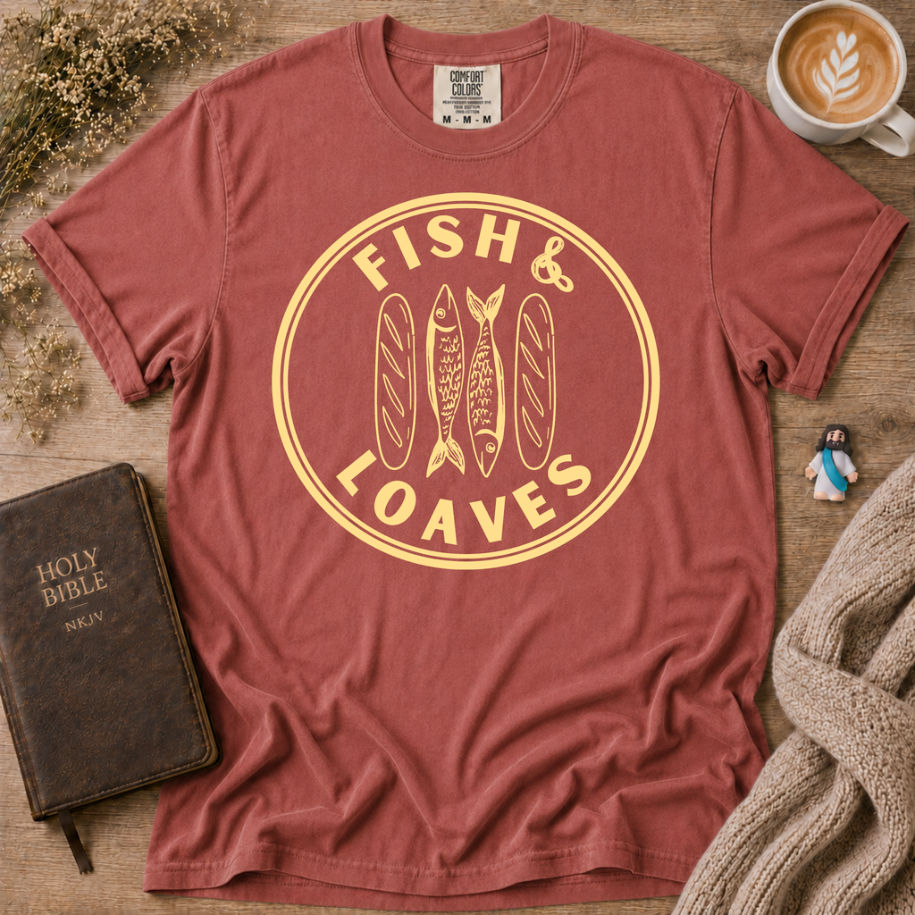 Fish & Loaves T-Shirt | Christian Faith Graphic Tee