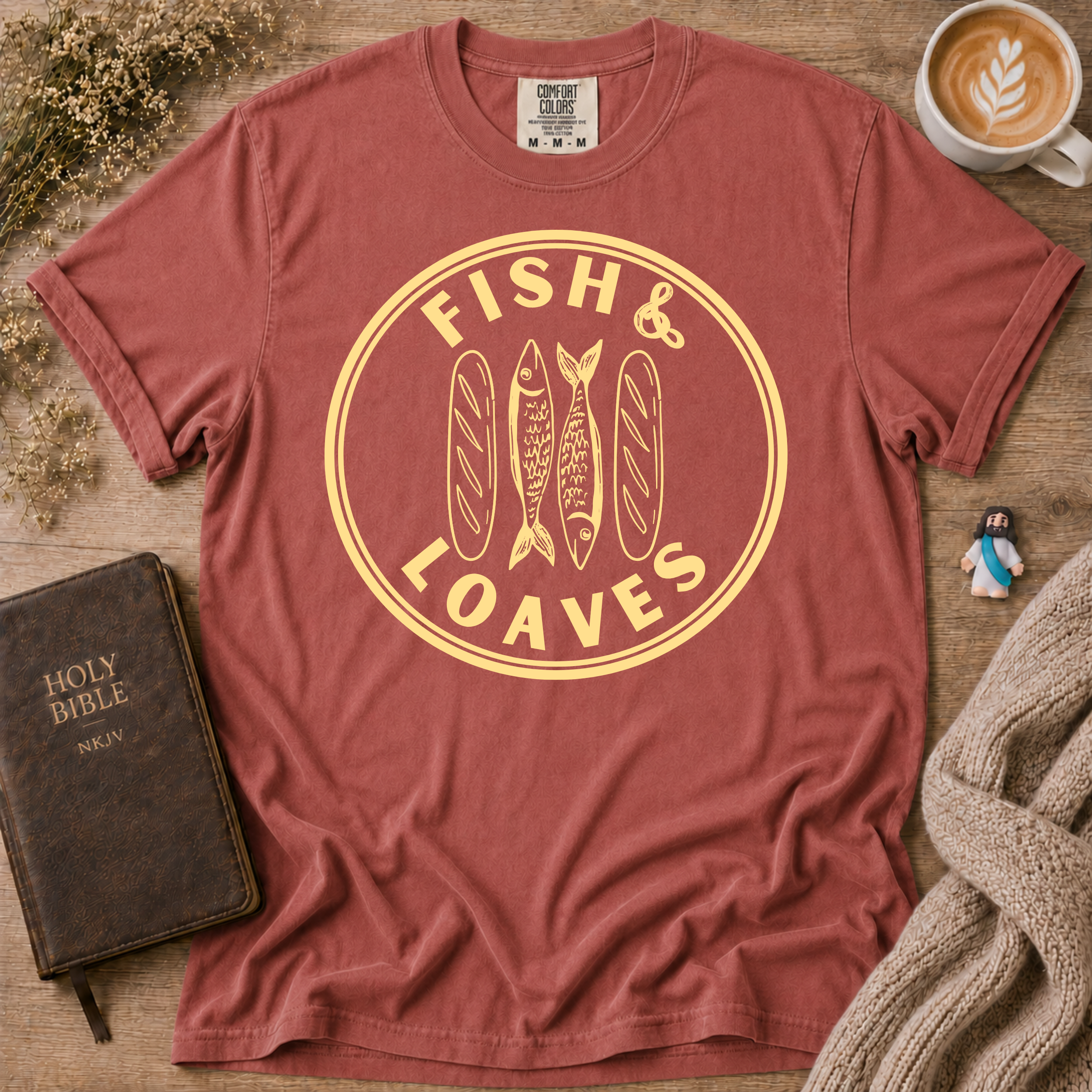 Fish & Loaves T-Shirt | Christian Faith Graphic Tee