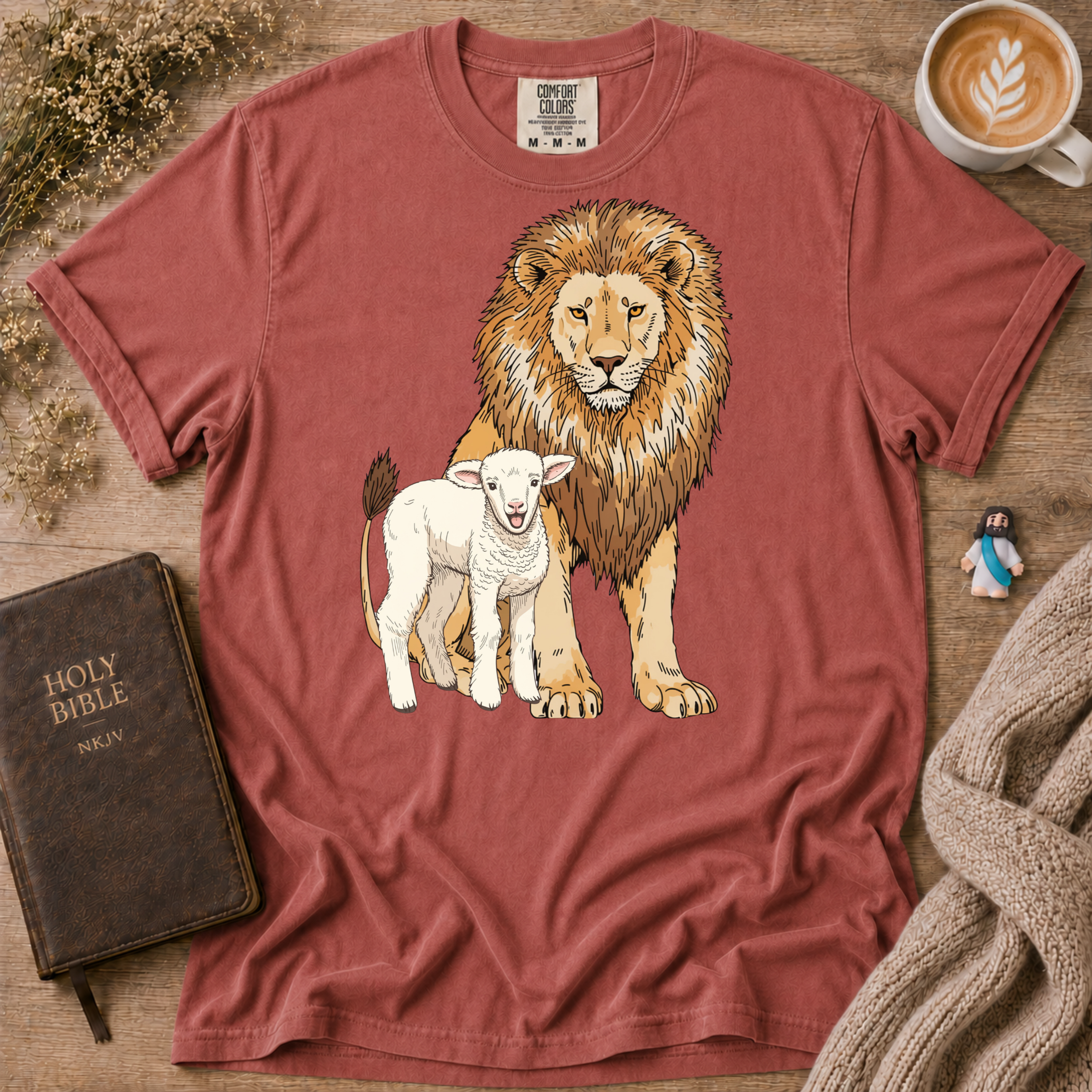 Lion&Lamb Image T-Shirt | Christian Faith Graphic Tee