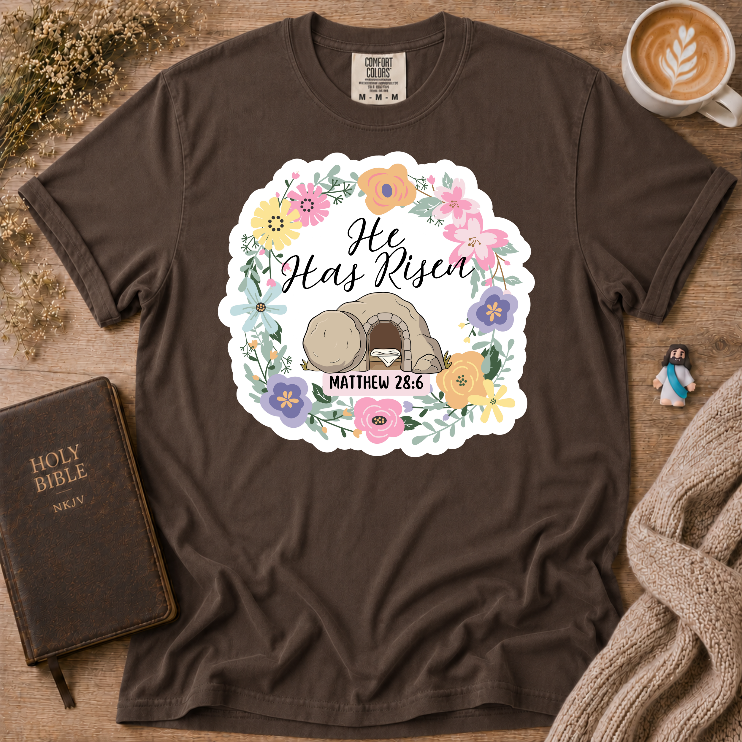 He Has Risen T-Shirt | Christian Faith Graphic Tee