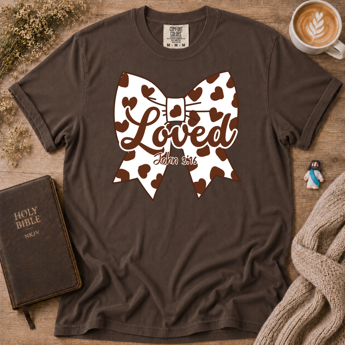 Chocolate Moo Moo Polka Dot Bow T-Shirt | Christian Faith Graphic Tee
