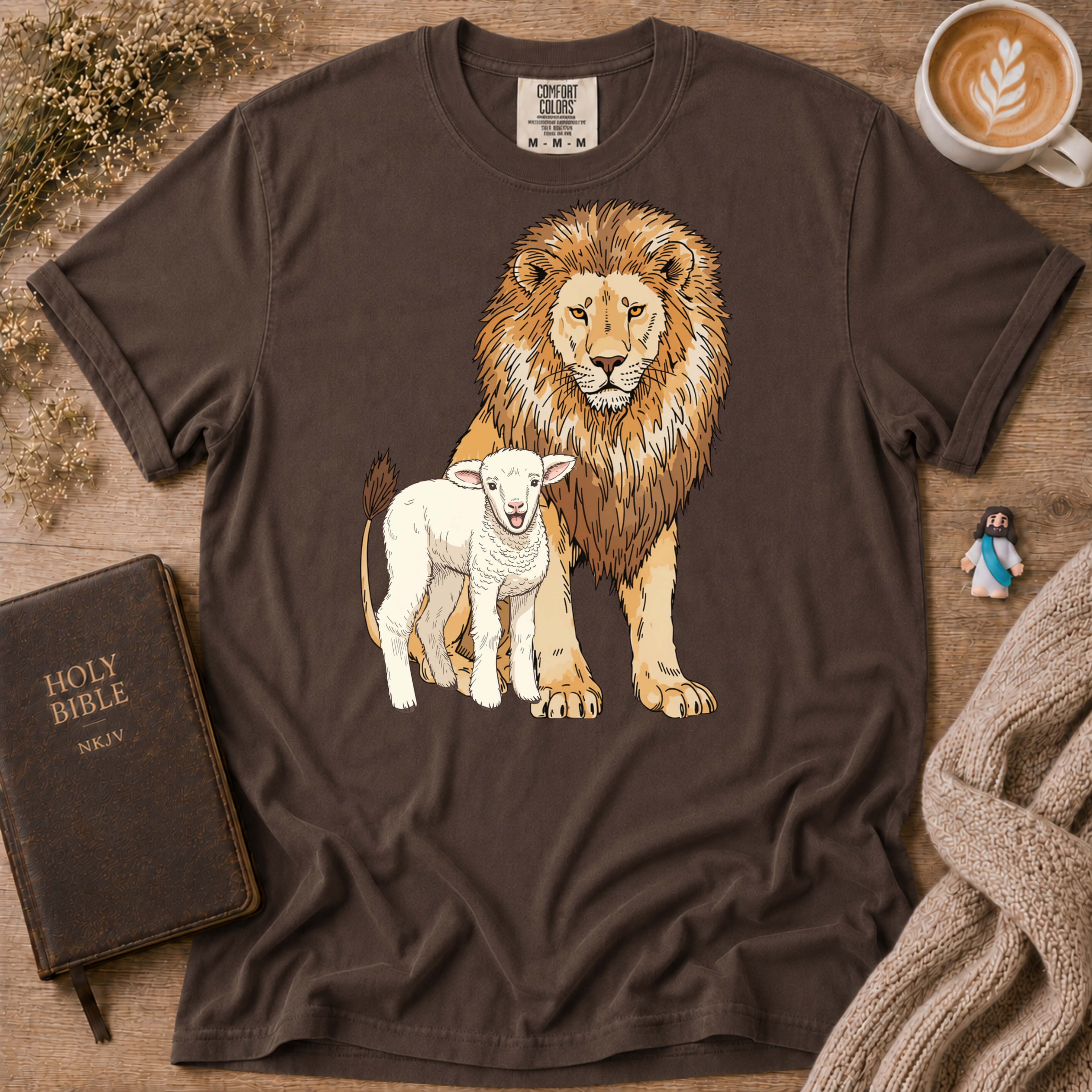 Lion&Lamb Image T-Shirt | Christian Faith Graphic Tee