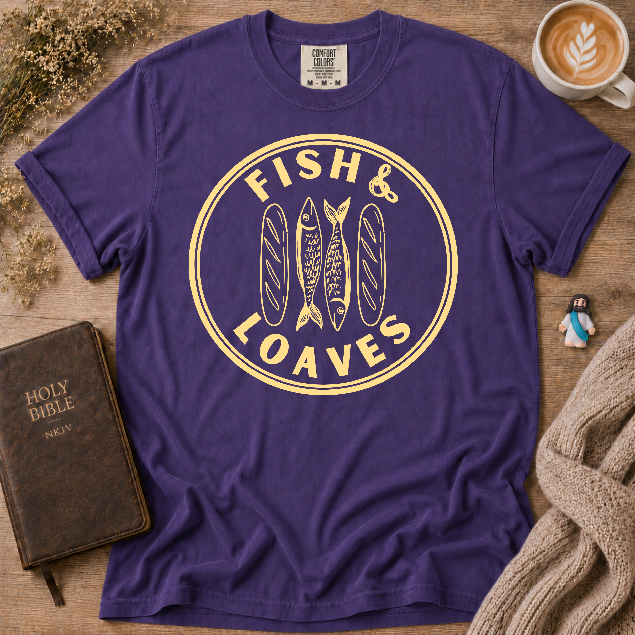 Fish & Loaves T-Shirt | Christian Faith Graphic Tee