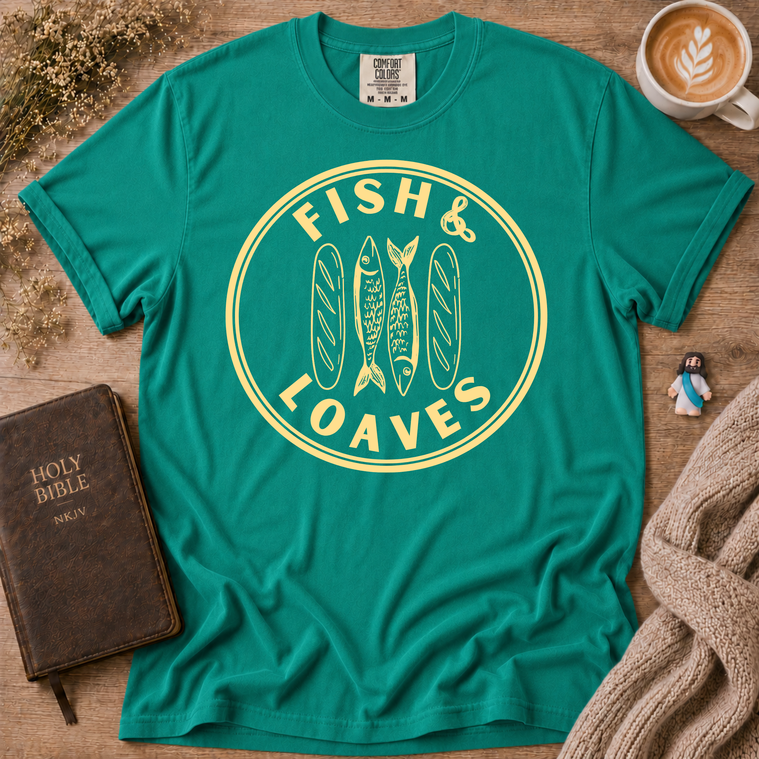 Fish & Loaves T-Shirt | Christian Faith Graphic Tee