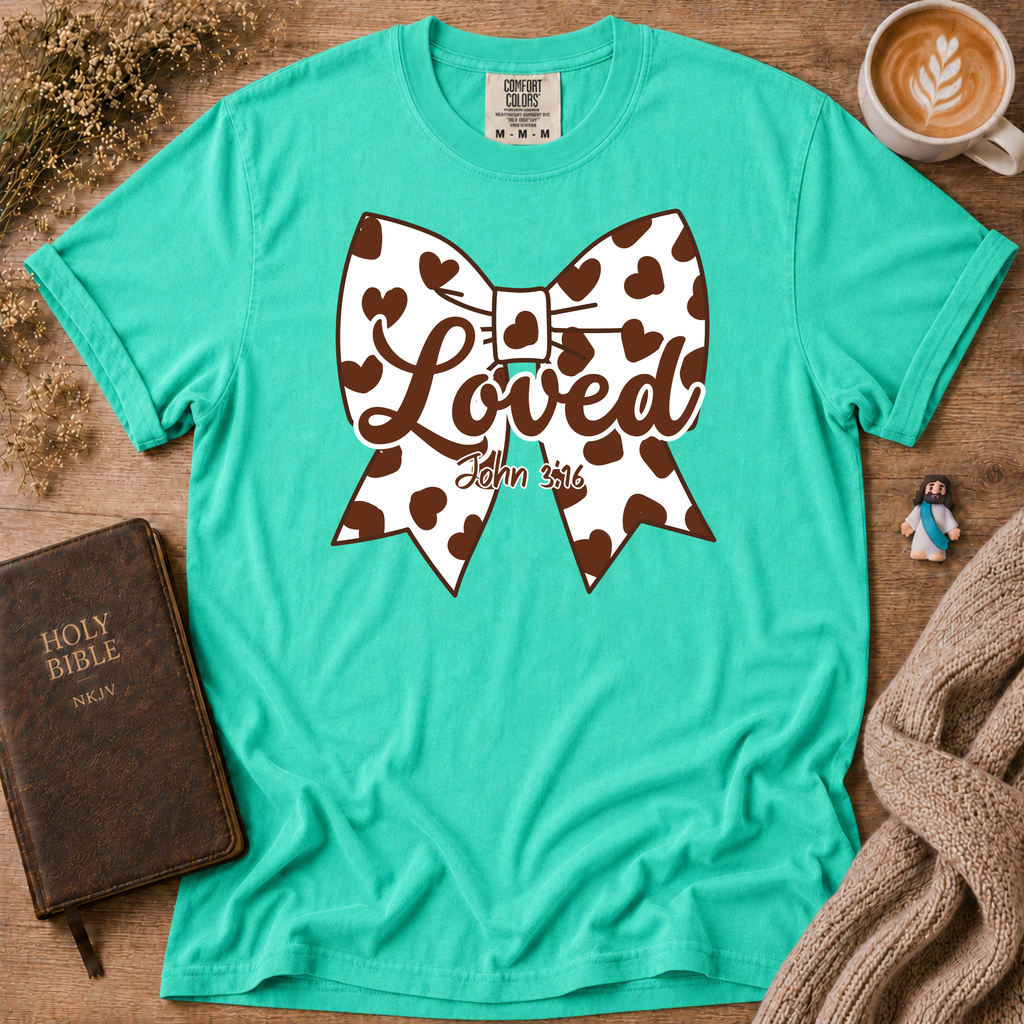 Chocolate Moo Moo Polka Dot Bow T-Shirt | Christian Faith Graphic Tee