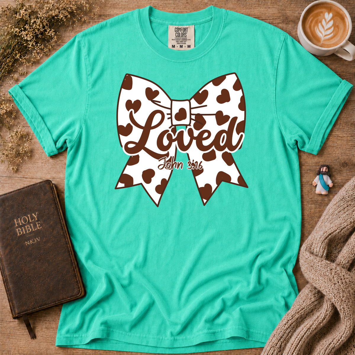 Chocolate Moo Moo Polka Dot Bow T-Shirt | Christian Faith Graphic Tee