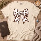 Chocolate Moo Moo Polka Dot Bow T-Shirt | Christian Faith Graphic Tee