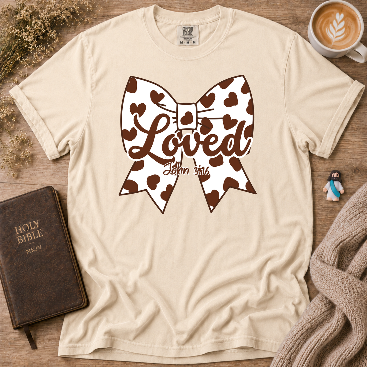 Chocolate Moo Moo Polka Dot Bow T-Shirt | Christian Faith Graphic Tee