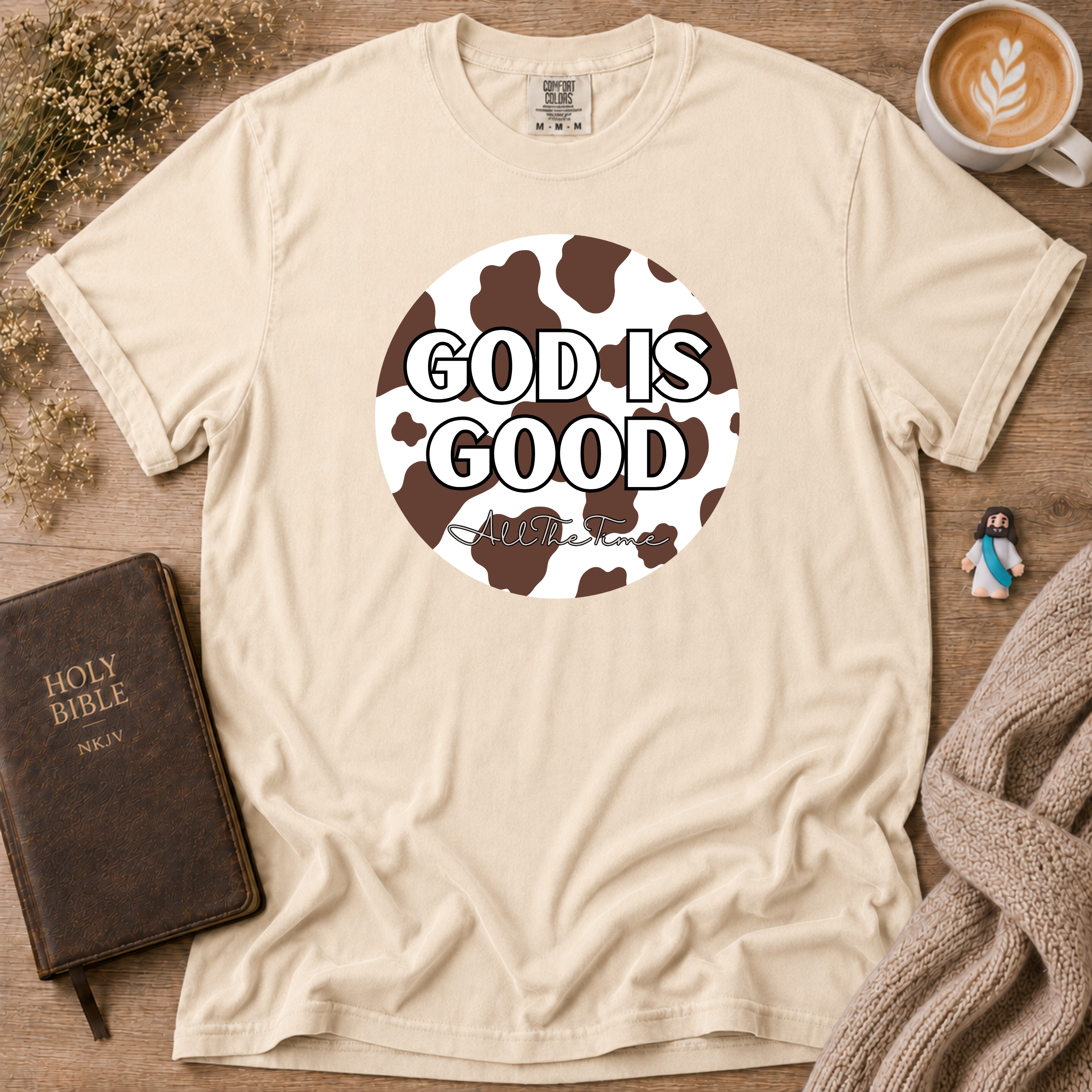 God Is Good Cowhide T-Shirt | Christian Faith Graphic Tee
