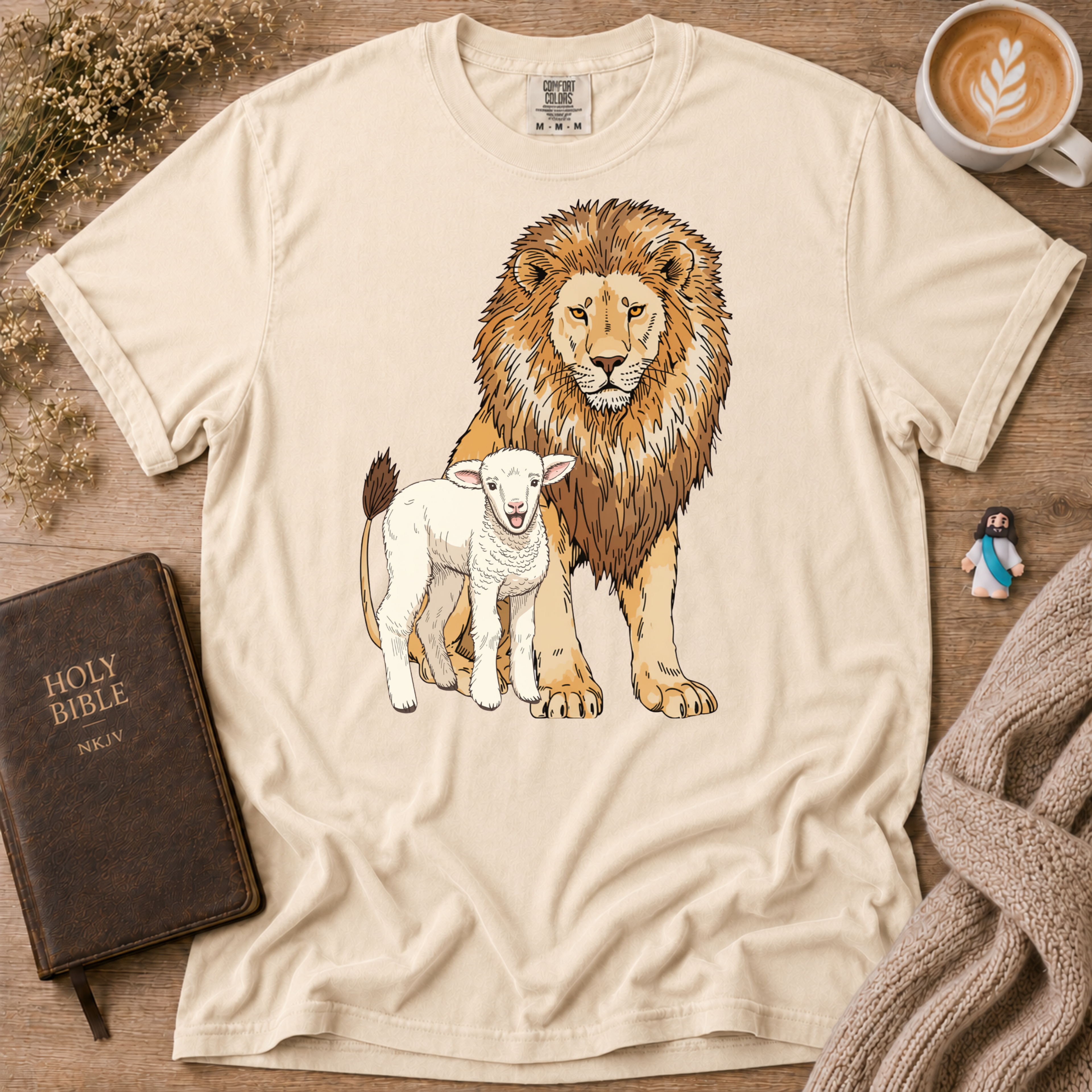 Lion&Lamb Image T-Shirt | Christian Faith Graphic Tee