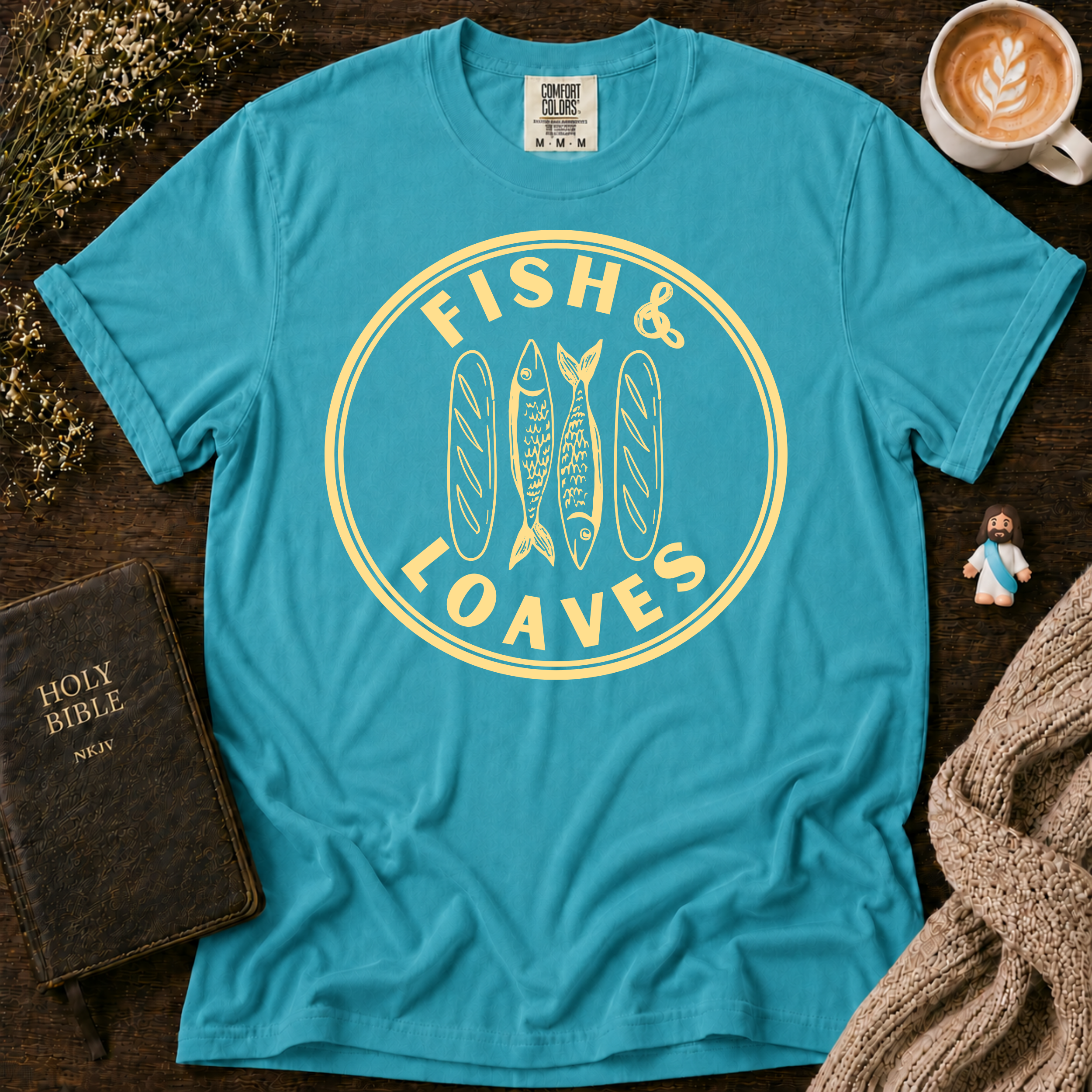 Fish & Loaves T-Shirt | Christian Faith Graphic Tee