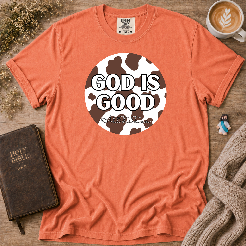 God Is Good Cowhide T-Shirt | Christian Faith Graphic Tee