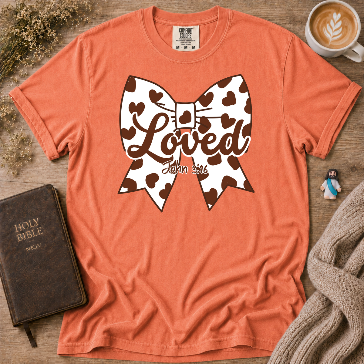 Chocolate Moo Moo Polka Dot Bow T-Shirt | Christian Faith Graphic Tee