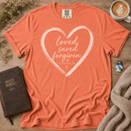 Loved Saved Forgiven T-Shirt | Christian Faith Graphic Tee