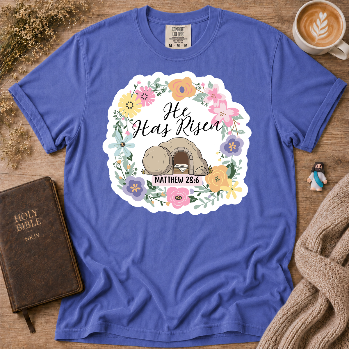 He Has Risen T-Shirt | Christian Faith Graphic Tee