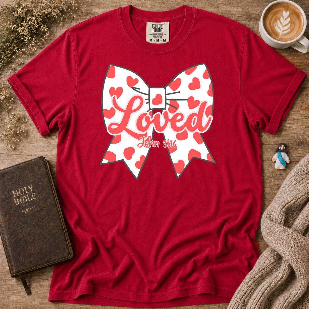 Red Polka Dot Bow T-Shirt | Christian Faith Graphic Tee