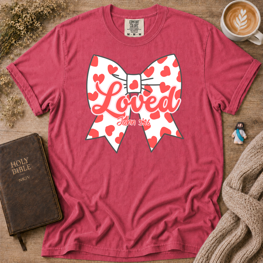 Red Polka Dot Bow T-Shirt | Christian Faith Graphic Tee