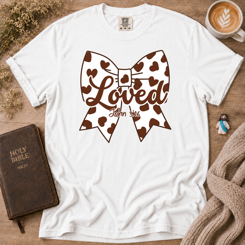 Chocolate Moo Moo Polka Dot Bow T-Shirt | Christian Faith Graphic Tee